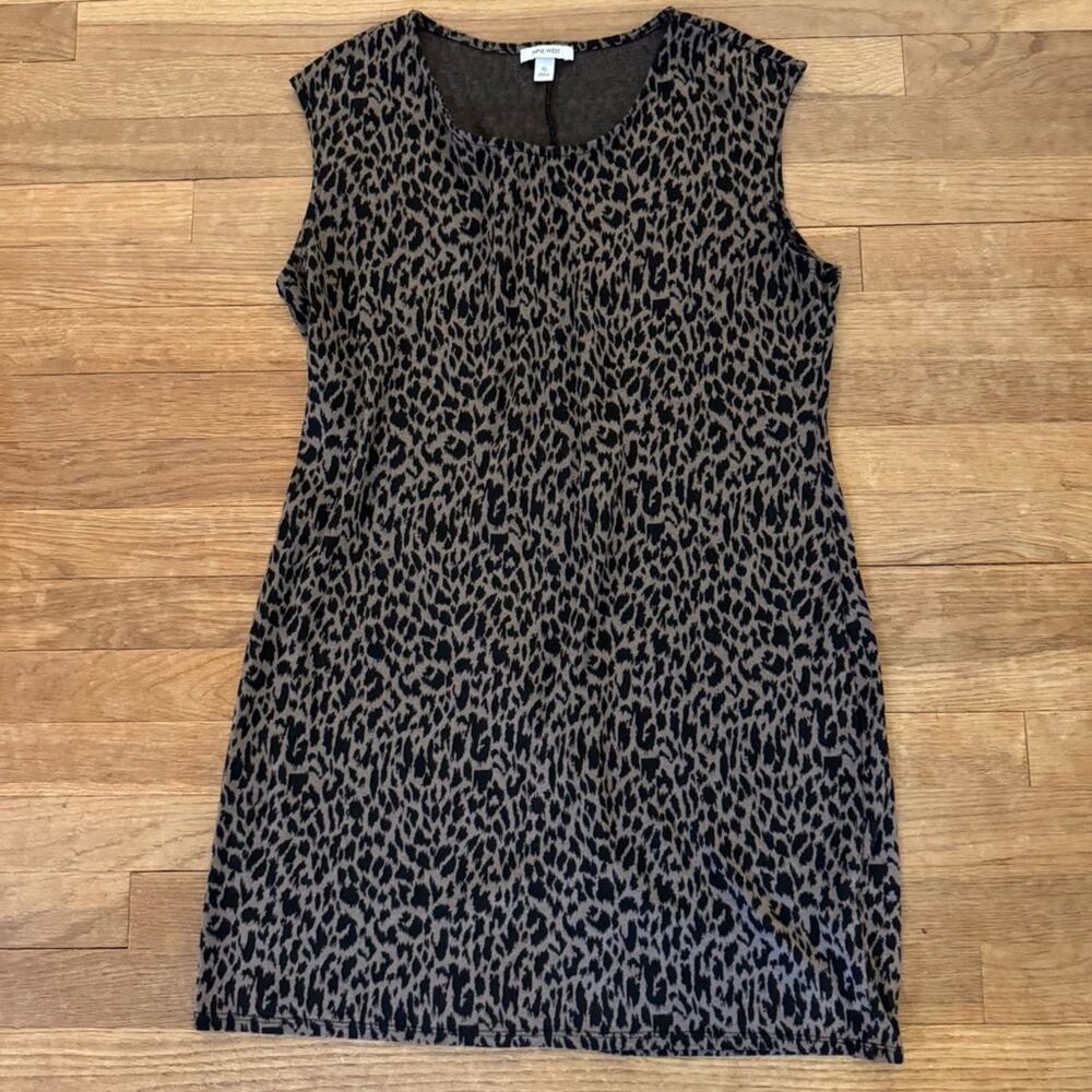 Nine West brown black animal print sleeveless tunic vest shirt top size XL
b55